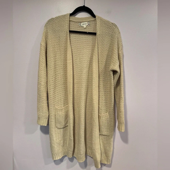 Cream knit oversized cardigan - Picture 1 of 3
